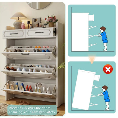 3 Flip Drawer & 2 Storage Drawer Cabinet