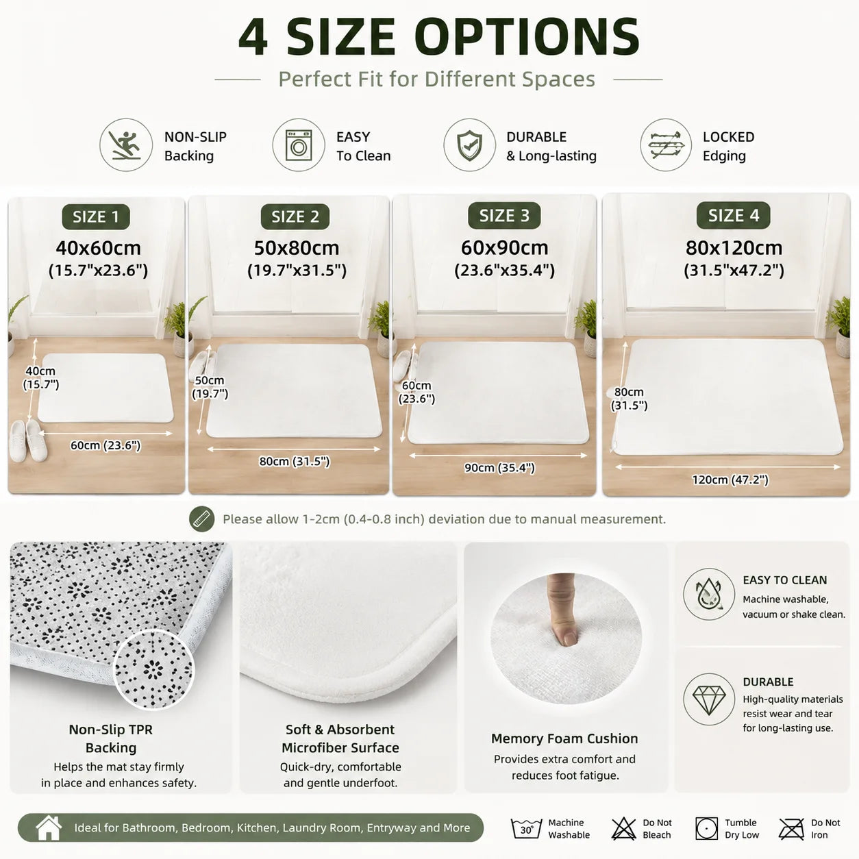 Machine Washable 2D Flat Decorative Area Rug
