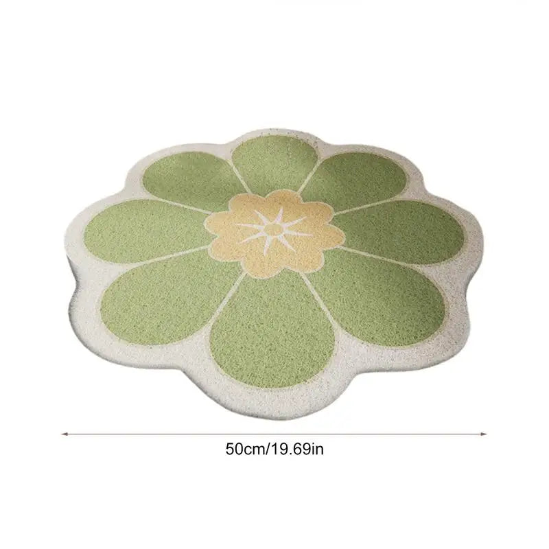 Round Flower Bathroom Mat Quick Drying