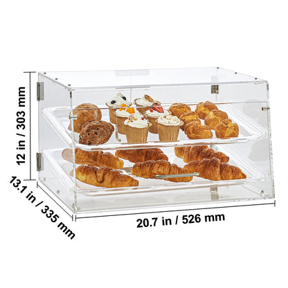 Clear Pastry Display Case Acrylic Commercial Countertop
