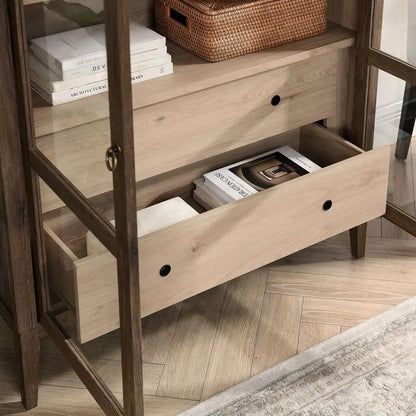 Arch Storage Display Cabinet with Glass Doors