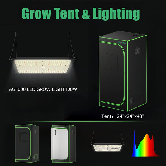 2x2 AG1000 LED Grow Tent Package