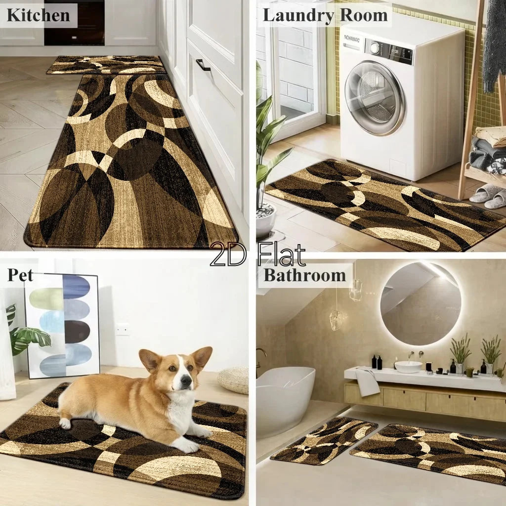 Machine Washable 2D Flat Decorative Area Rug