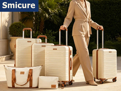 4-Piece ABS Suitcase With Spinner Wheels/Lock