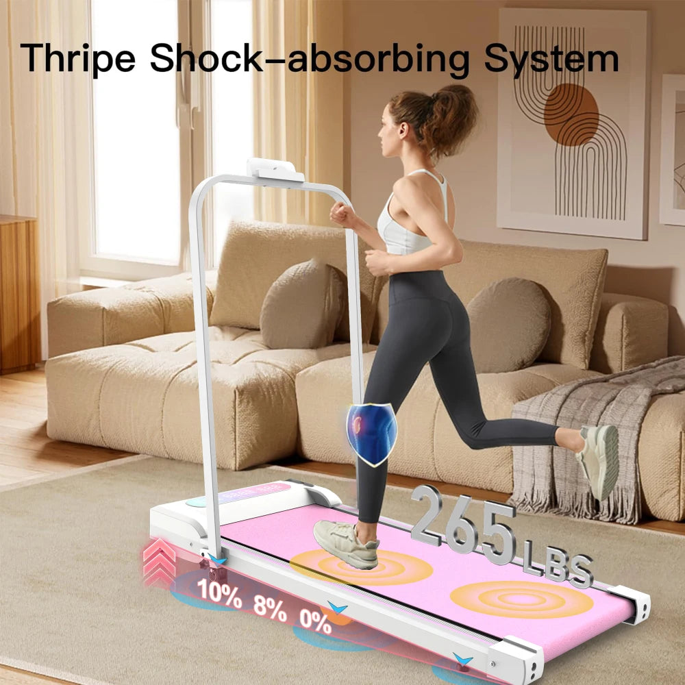 2-in-1 Portable Incline Treadmill with Remote