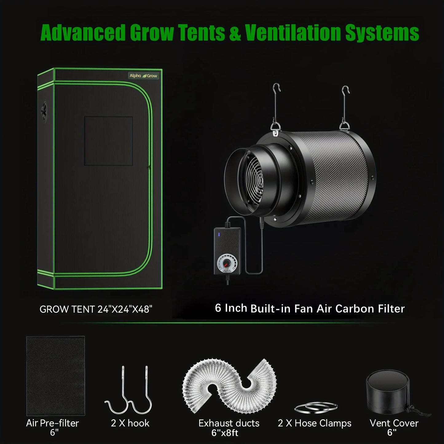 2x2 AG1000 LED Grow Tent Package