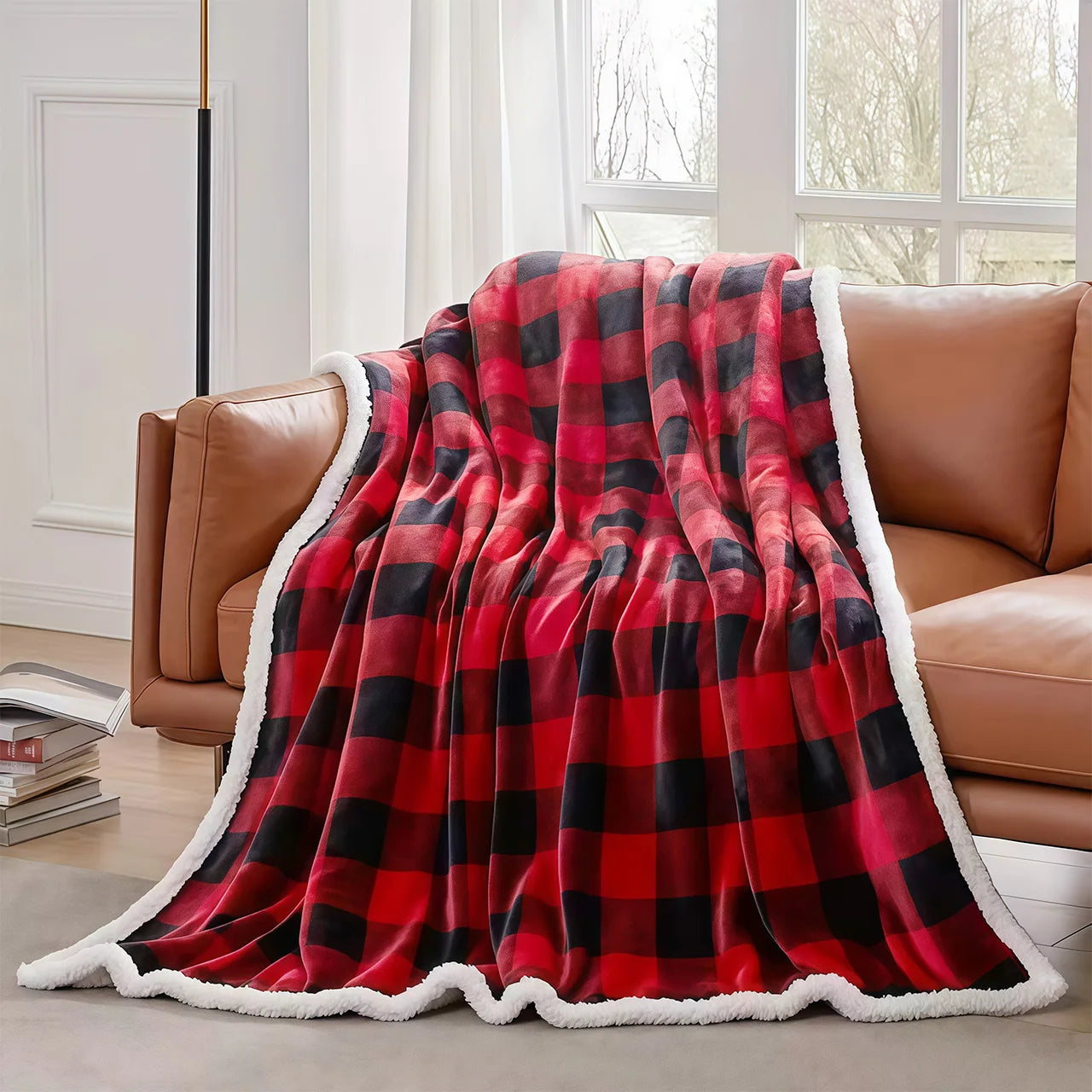 Fleece Buffalo Plaid Blanket, All-Season