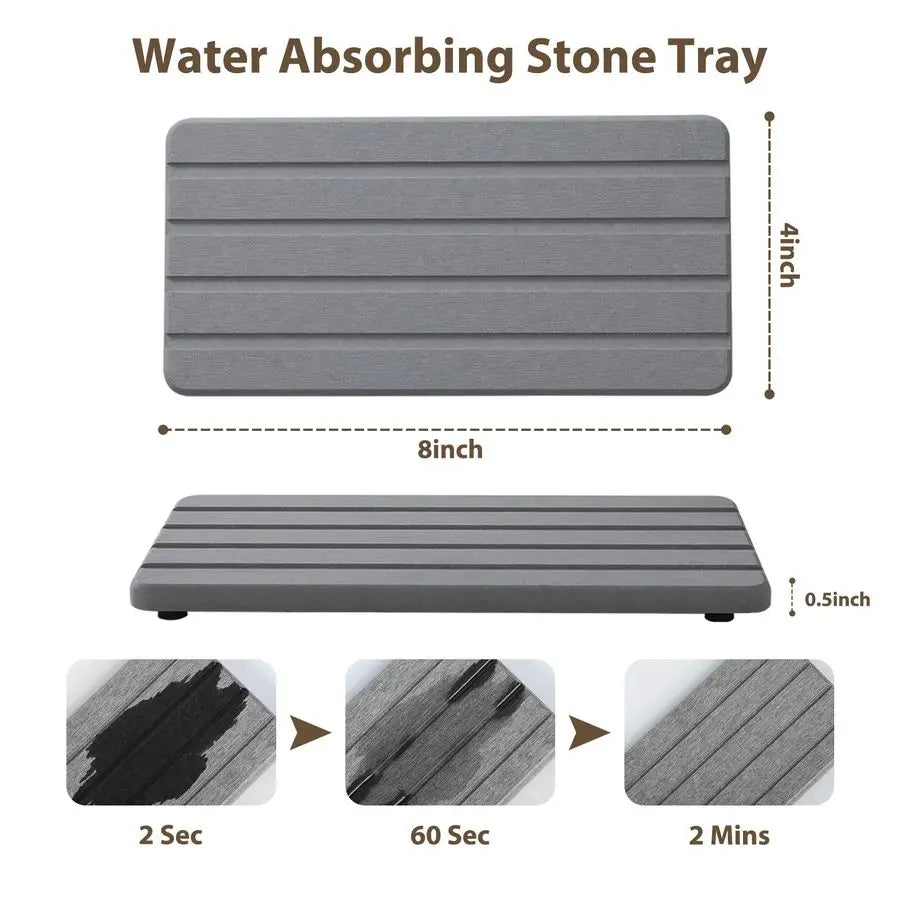 Bath Mat for Bathroom with Absorbing Tray