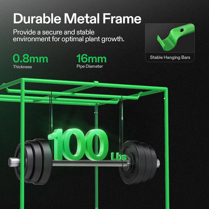 4x4 Grow Tent with Observation Window & Floor Tray, 48"x48"x80", High Reflective Mylar for Hydroponics Indoor Plants