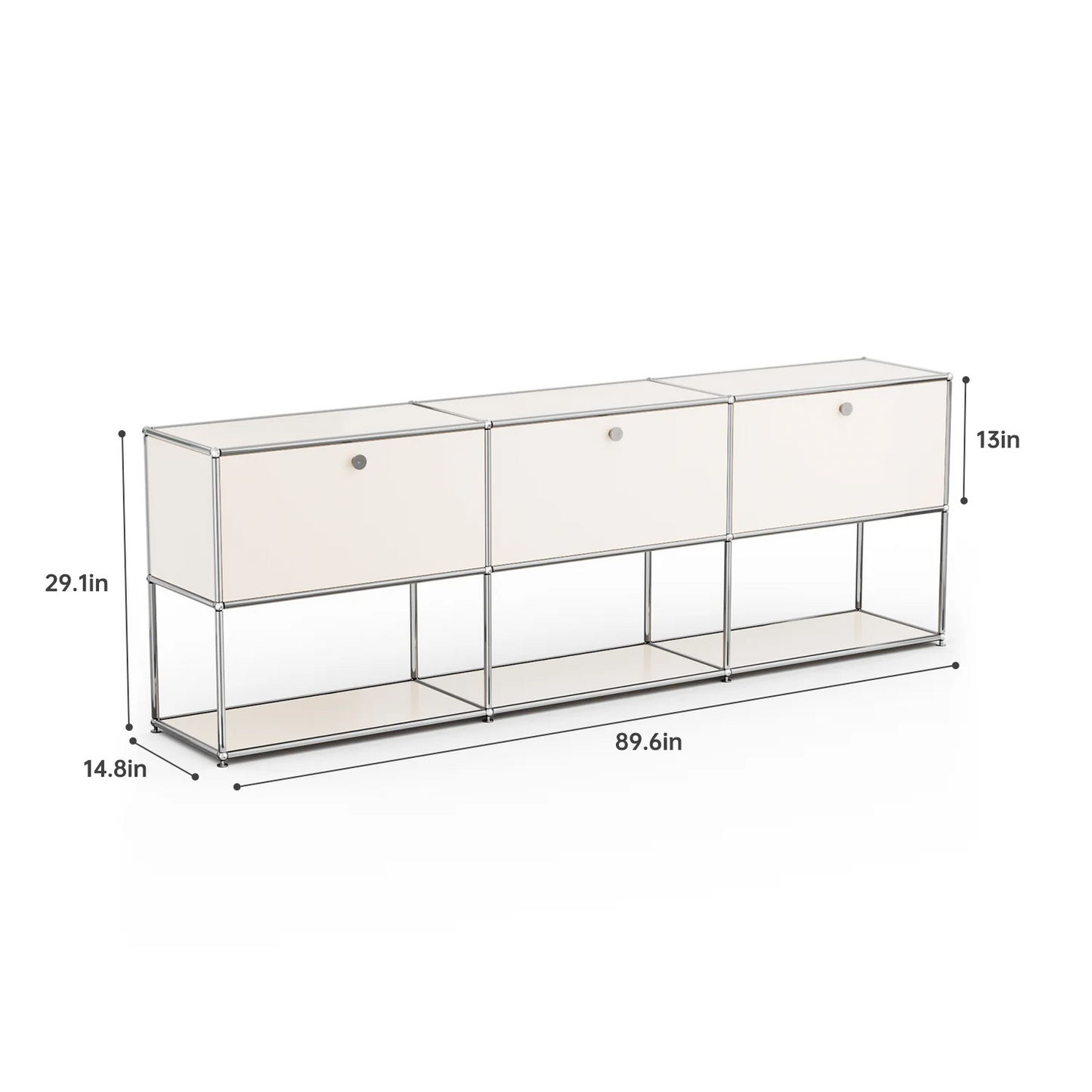 Modern Modular Metal Storage Cabinet Freestanding Organizer