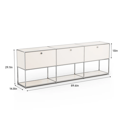 Modern Modular Metal Storage Cabinet Freestanding Organizer