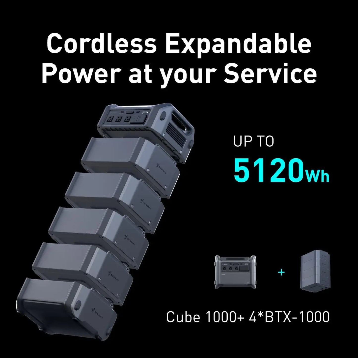 Portable Power Station Cube 1000, 2200W AC Outlets