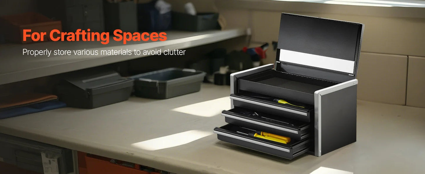 3 Drawers Portable Metal Tool Box