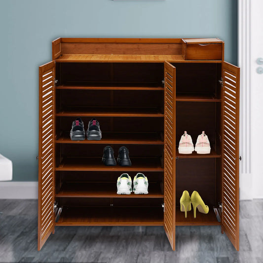7 Tier Multifunctional Bamboo Shoe Rack Organizer