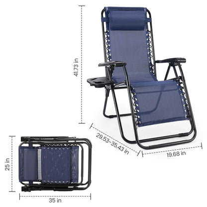 Set of 2 Portable Zero Gravity Recliner Chairs