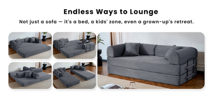 79’’ Folding Convertible Corduroy Sofa Bed