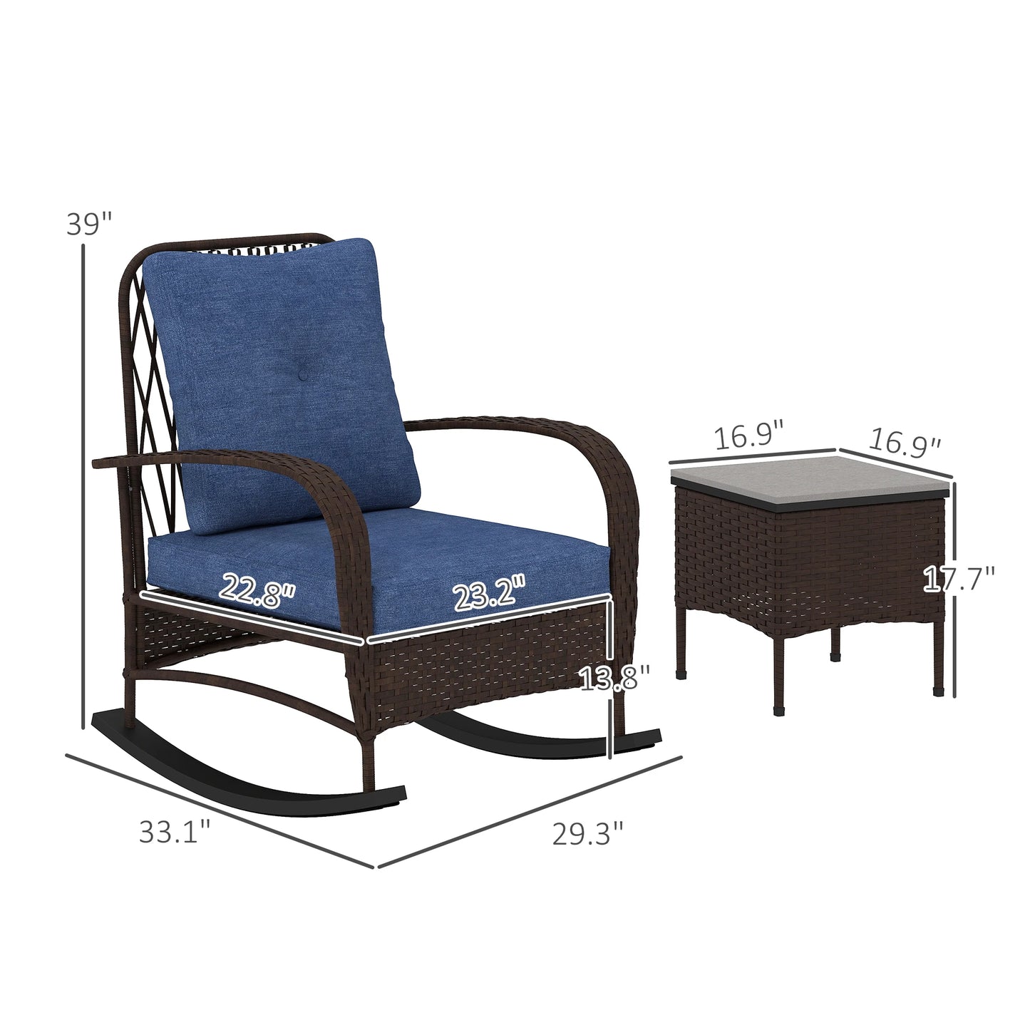 Rocking Chair Patio Furniture W / Table