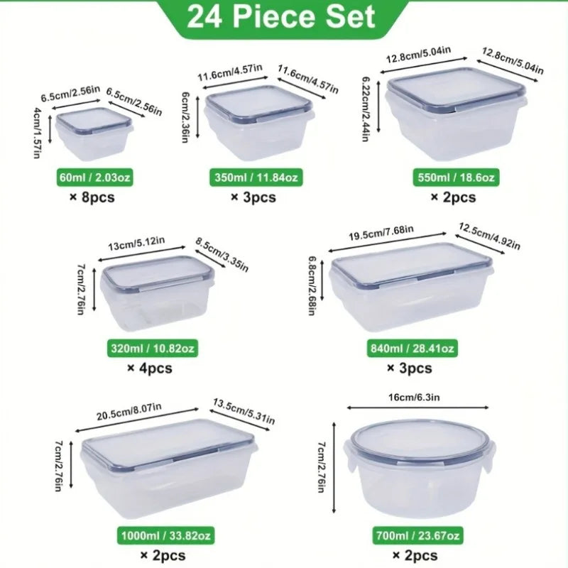 48Pcs BPA-Free Food Storage Set with Labels