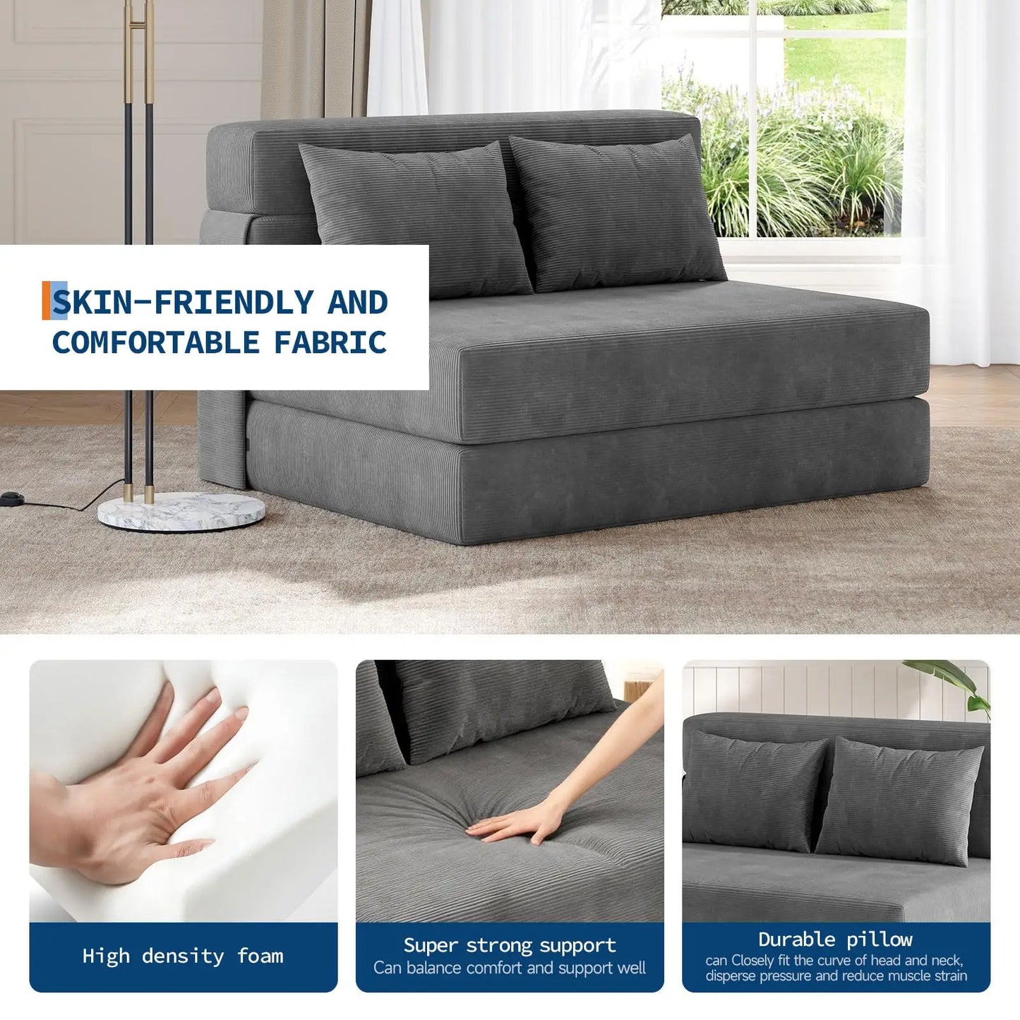4-in-1 Folding Sofa Bed Convertible Sleeper