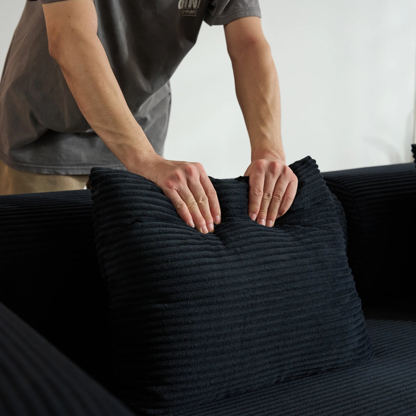 79" Folding Corduroy Futon Sofa Bed