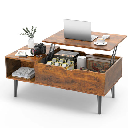 39.37"x19.7" Lift Top Tea Wood Coffee Table
