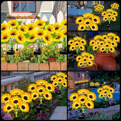 24 Sunflower Solar Lights, Waterproof Outdoor Decor