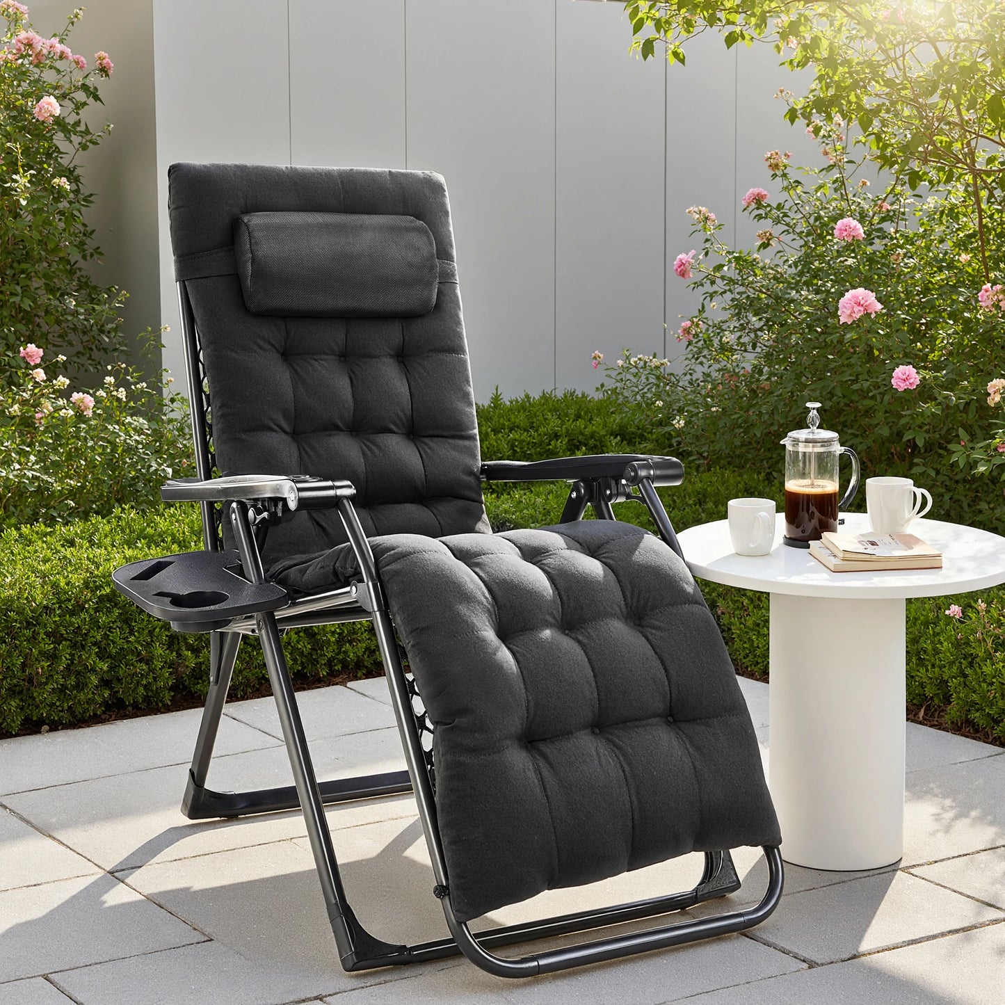 Portable Recliner Camping Chair with Cup Holder
