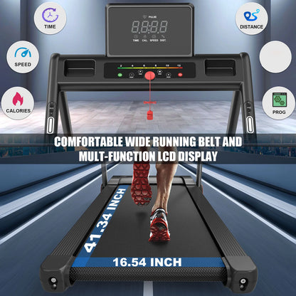 Folding Treadmill 3.5 Horsepower 0.5-8.5MPH 330LBS Capacity
