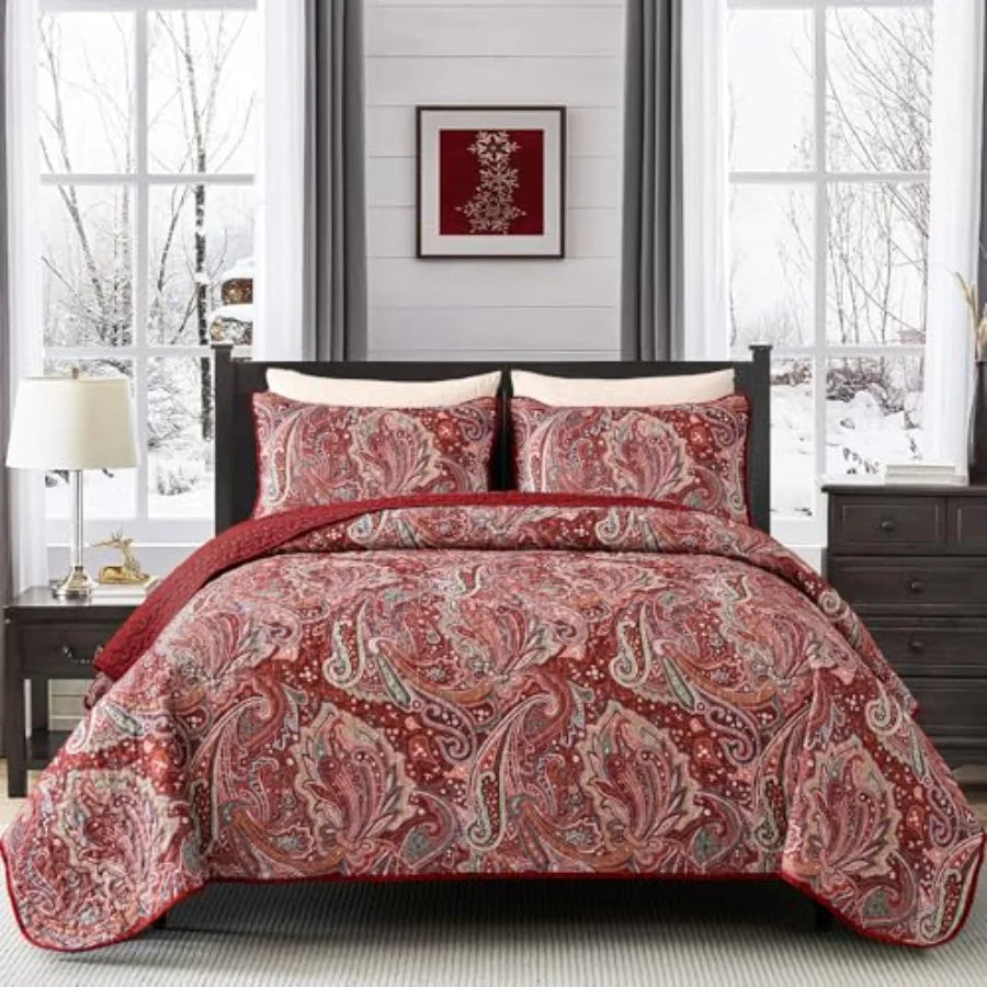 3 Pieces Quilt Set Boho Bedspread