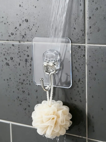 10pcs Transparent Heavy Duty Adhesive Wall Hooks