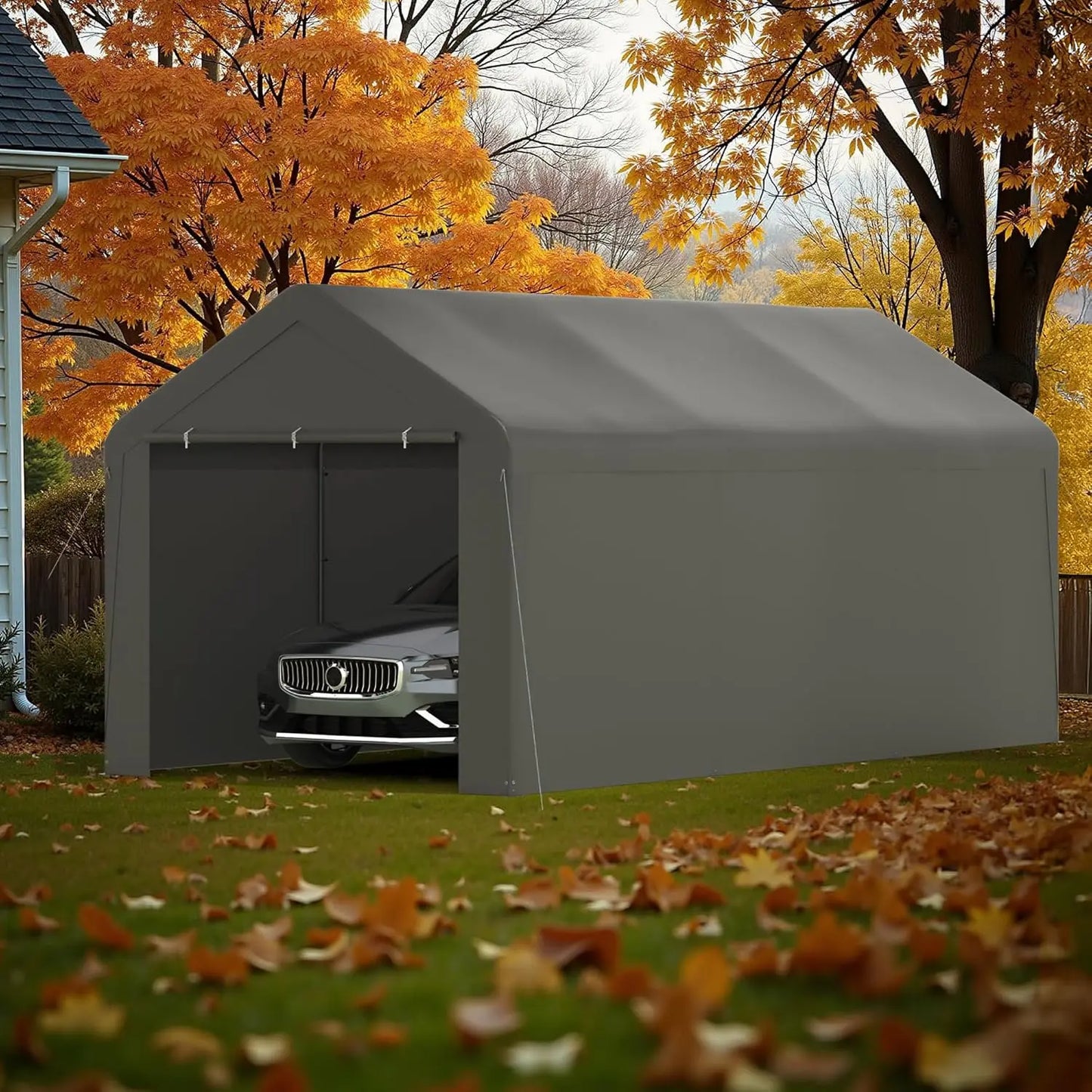 10x20 Heavy Duty Portable Carport w/Removable Sidewalls