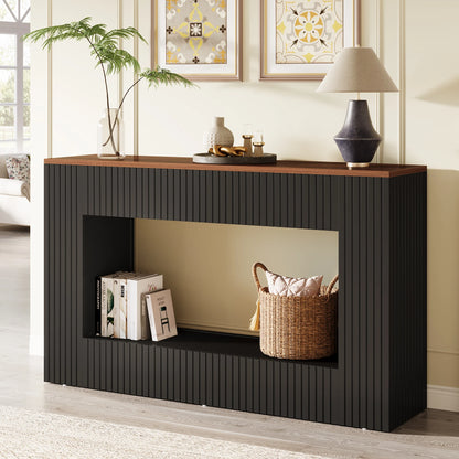 55-Inch Wood Entryway Table with Storage