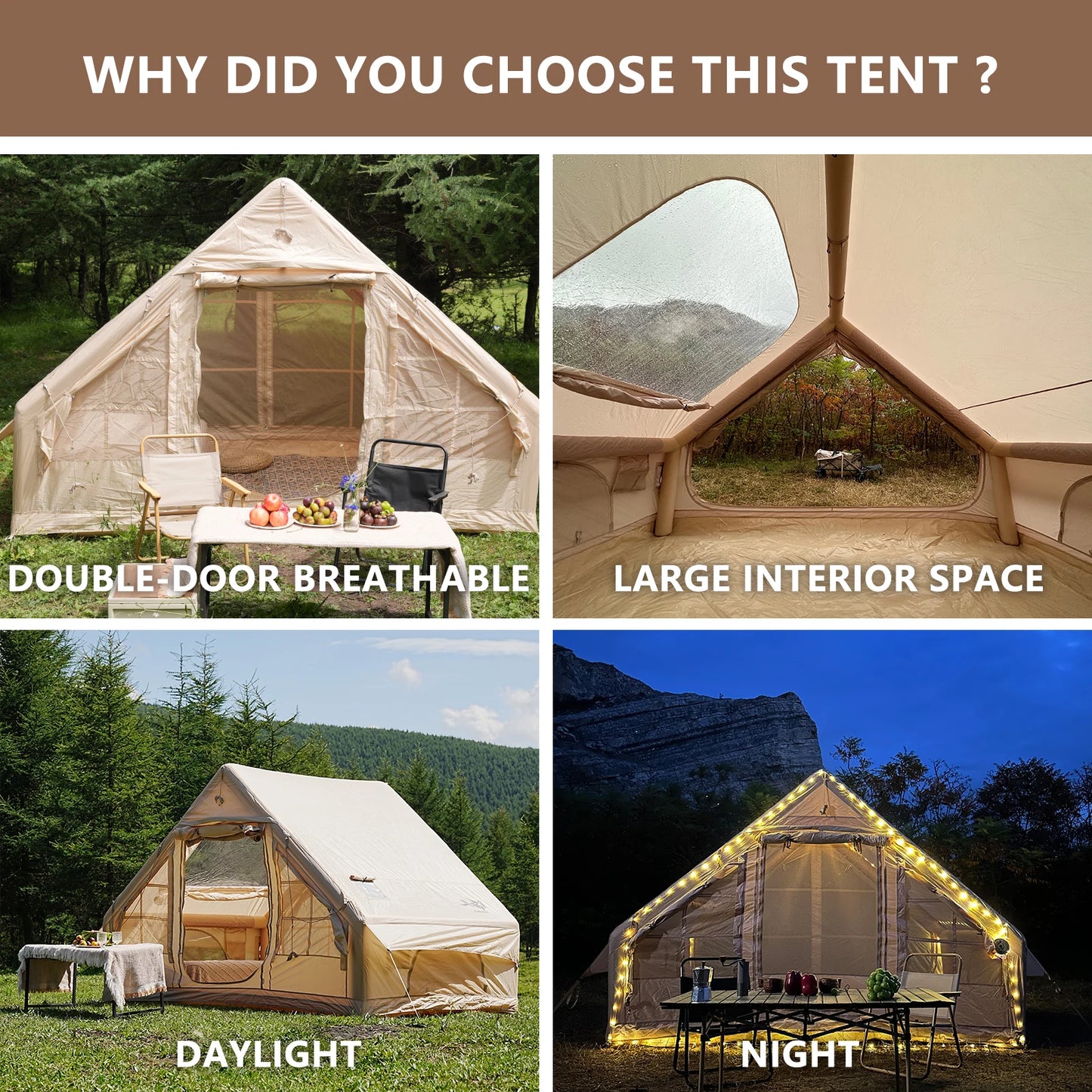 4-6 Person Outdoor Family Luxury Inflatable Tent