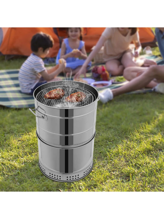 Large Stainless Steel Portable Smokeless Barbecue Grill