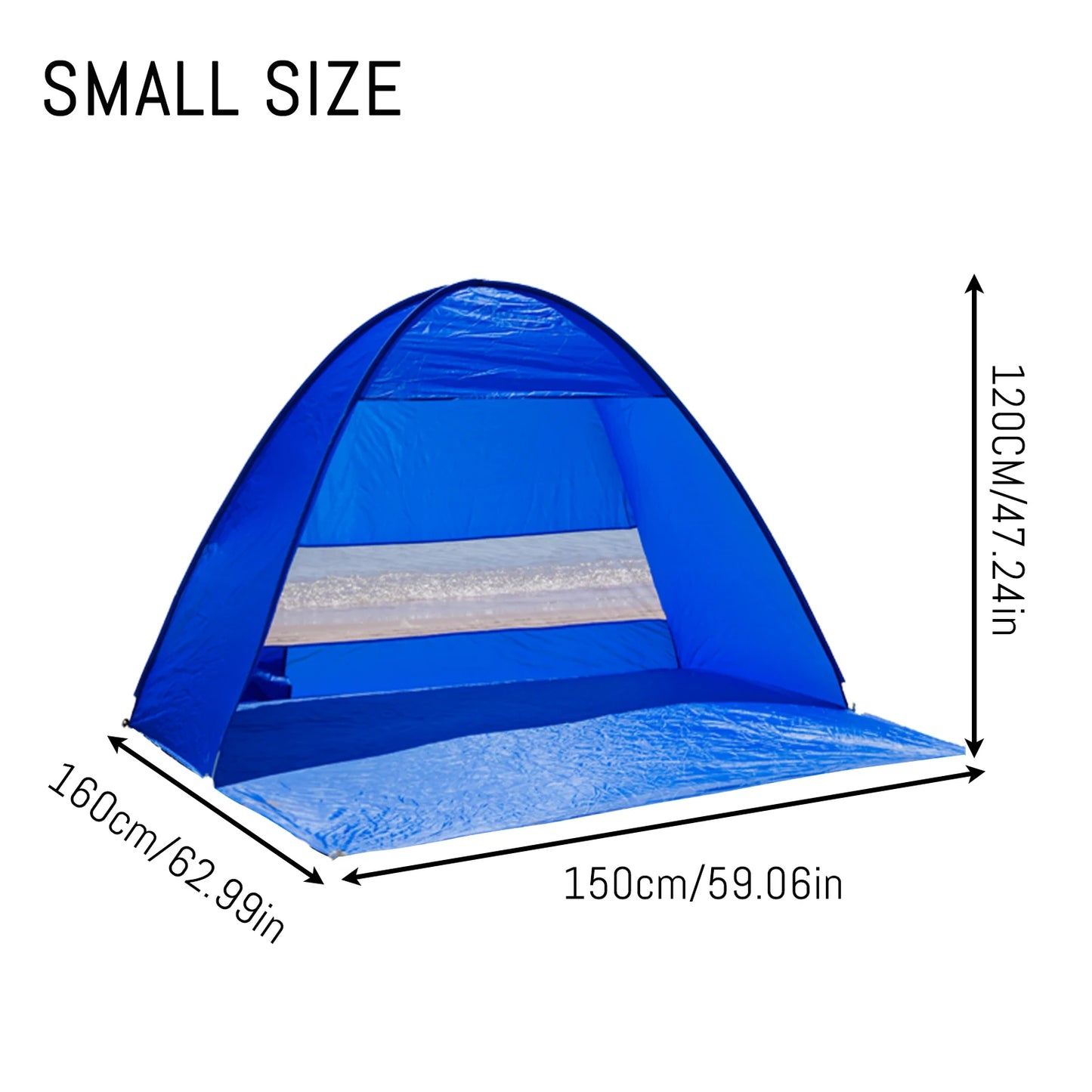 Compact Pop-up beach tent with handbag