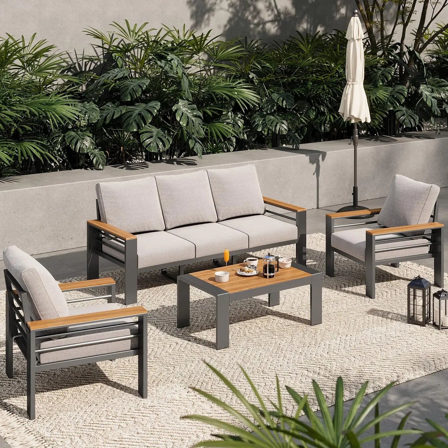 Outdoor Patio Furniture Set, with Coffee Table