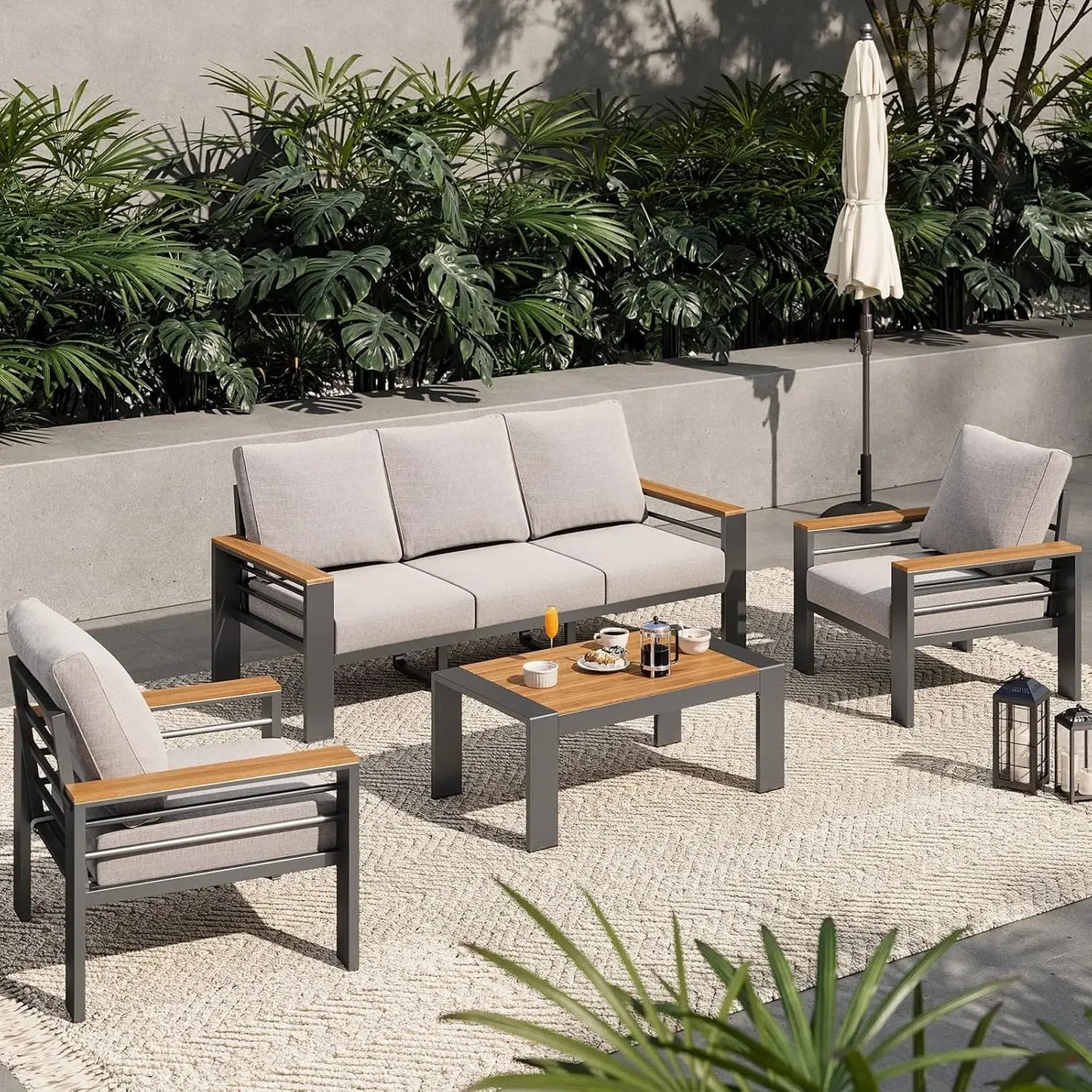Outdoor Patio Furniture Set, with Coffee Table