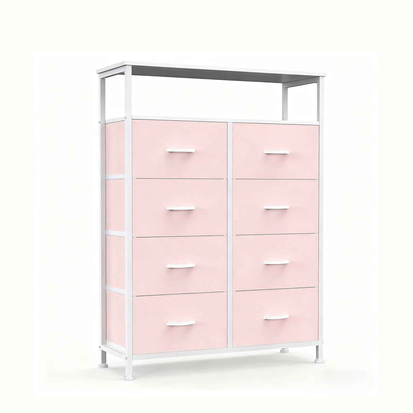Wooden Top TV Stand with Fabric Drawers