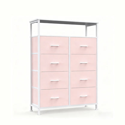 Wooden Top TV Stand with Fabric Drawers