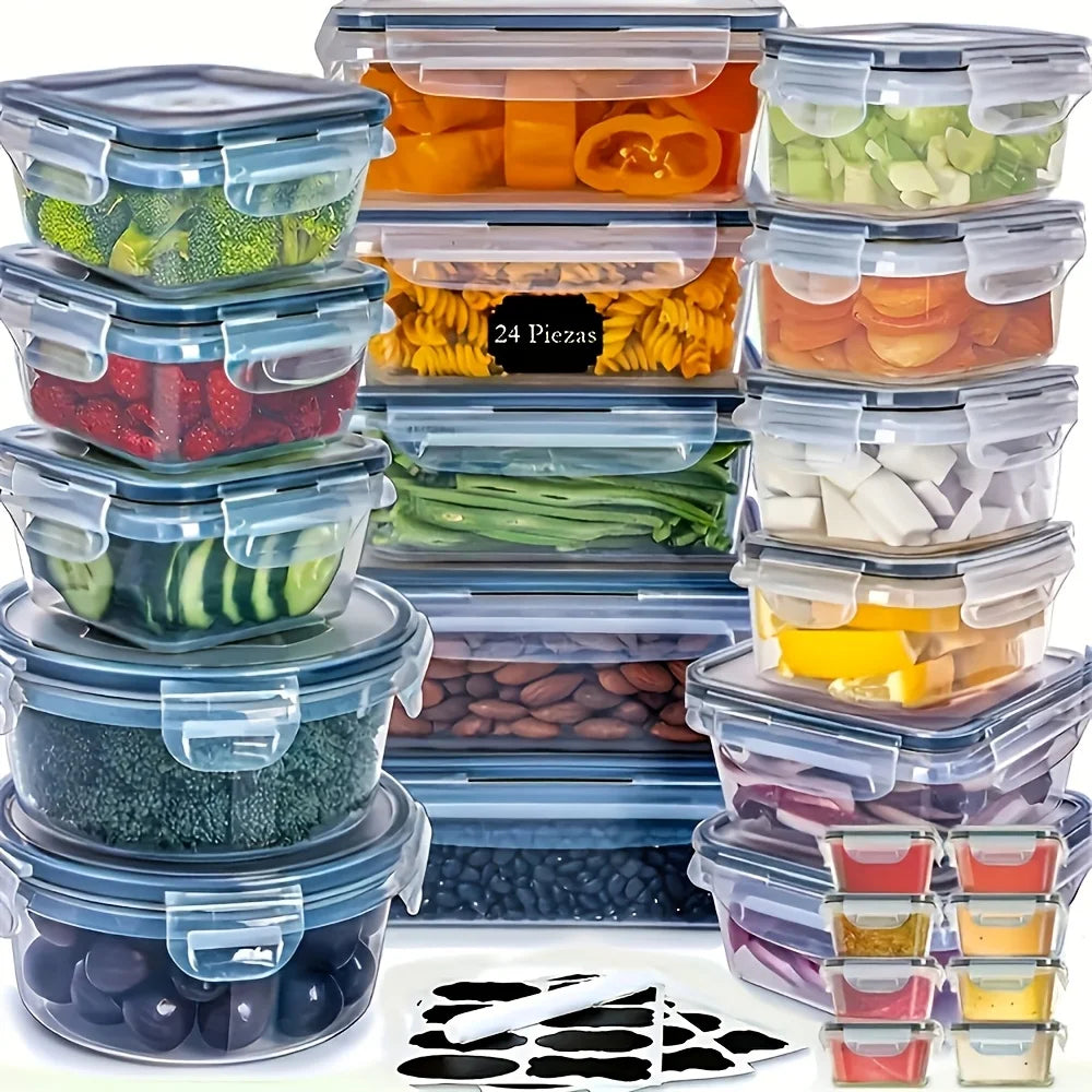 48Pcs BPA-Free Food Storage Set with Labels