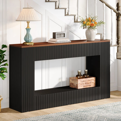 55-Inch Wood Entryway Table with Storage