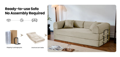 79’’ Folding Convertible Corduroy Sofa Bed