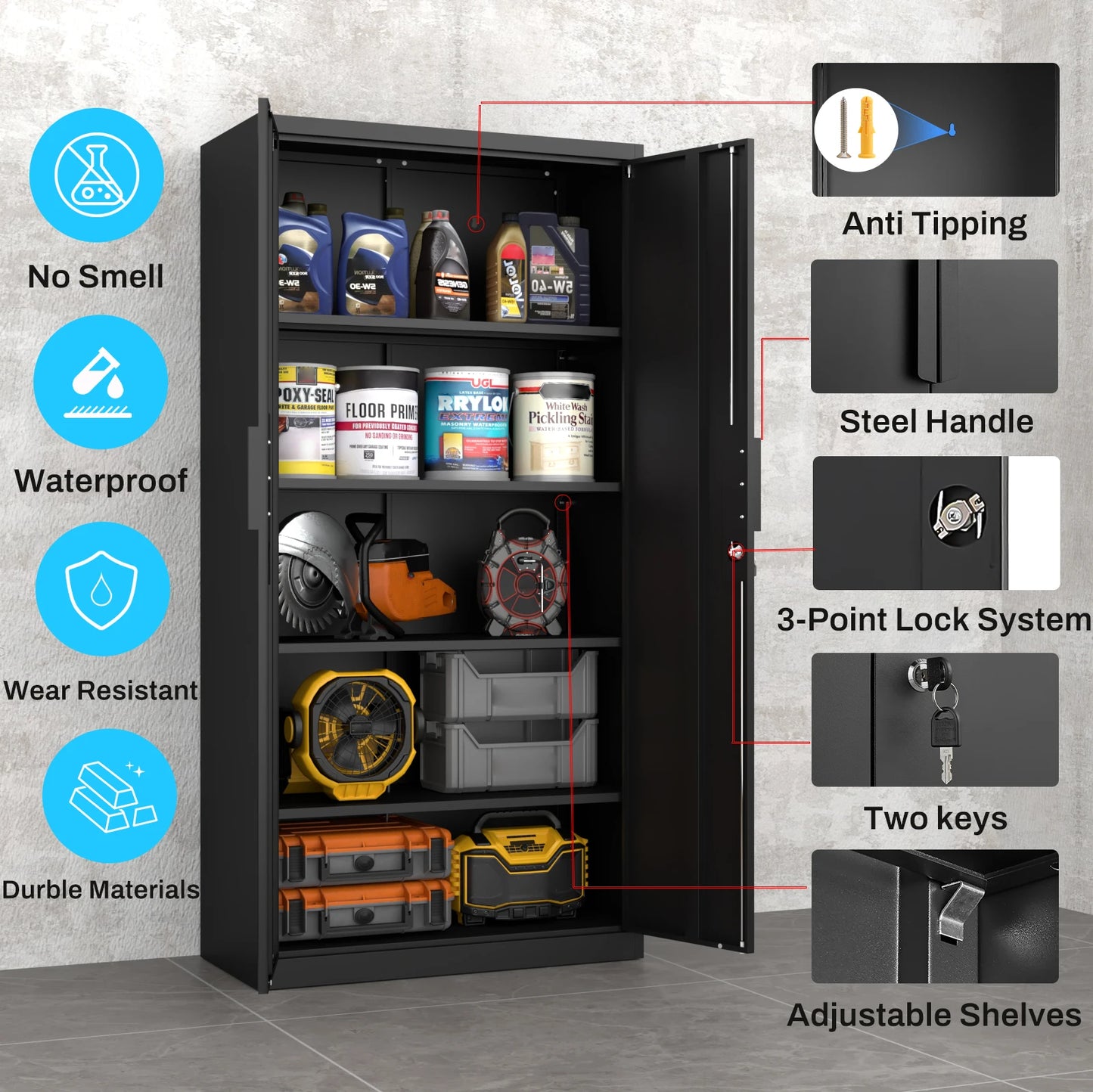 Metal File Cabinet  Industrial Utility Cabinet