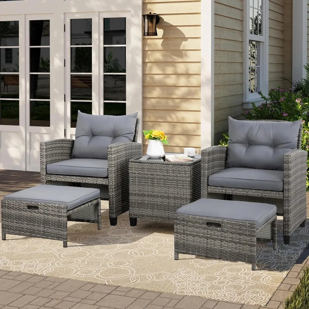 5-Piece Outdoor Patio Furniture Set with Cushions