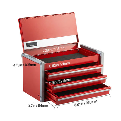 3 Drawers Portable Metal Tool Box