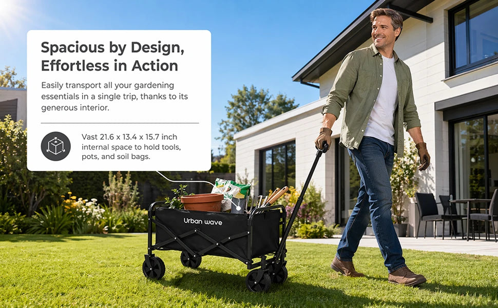 Collapsible 220 lbs Capacity Wagon with Wheels