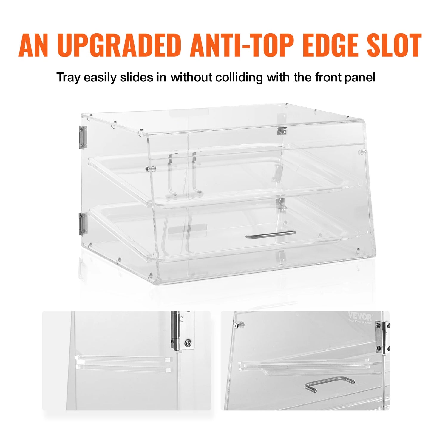 Clear Pastry Display Case Acrylic Commercial Countertop