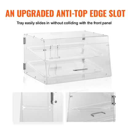 Clear Pastry Display Case Acrylic Commercial Countertop