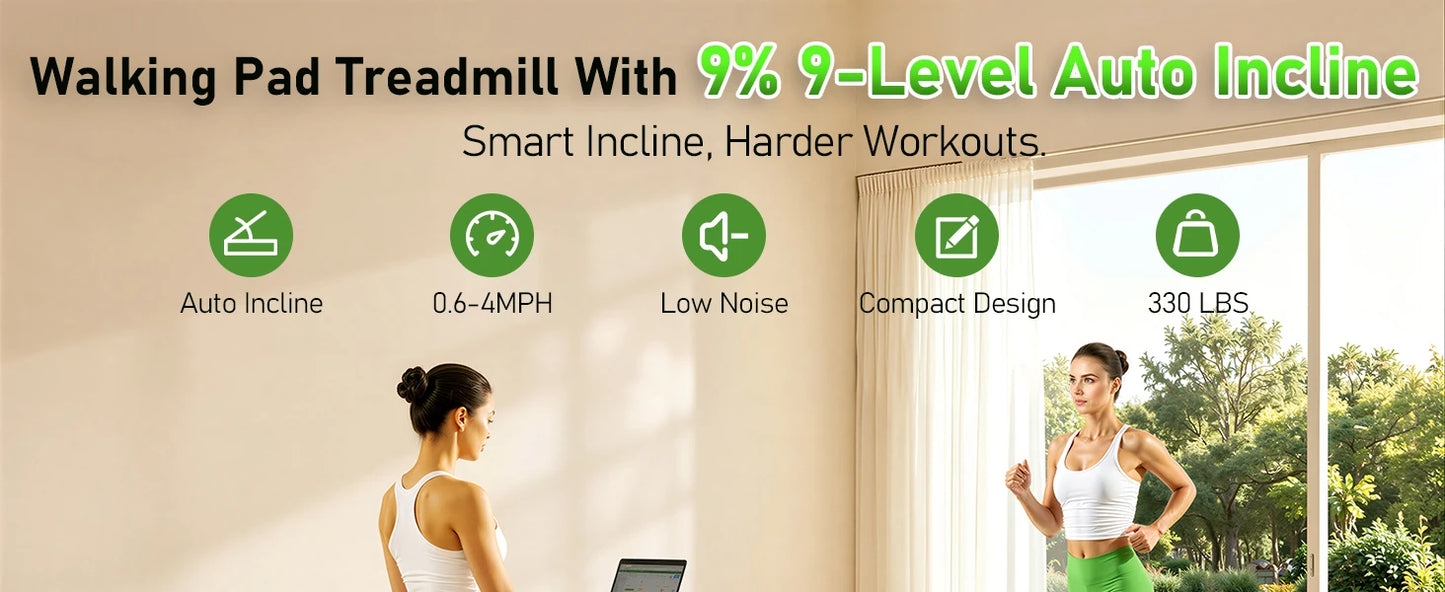 2.5HP Portable Walking Treadmill with 300Lbs Capacity