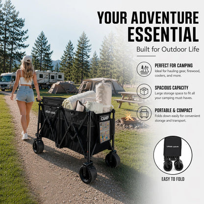 Heavy-Duty Folding Beach Cart - 680LBS Capacity